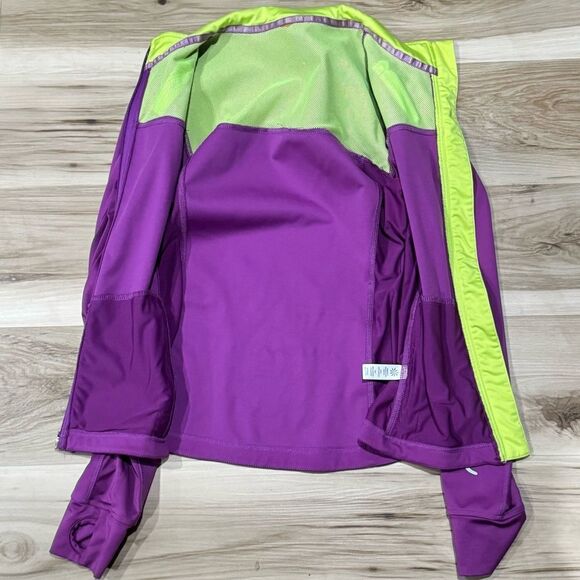 Athleta Purple Green Zip Up Jacket Women’s Medium - Picture 4 of 5